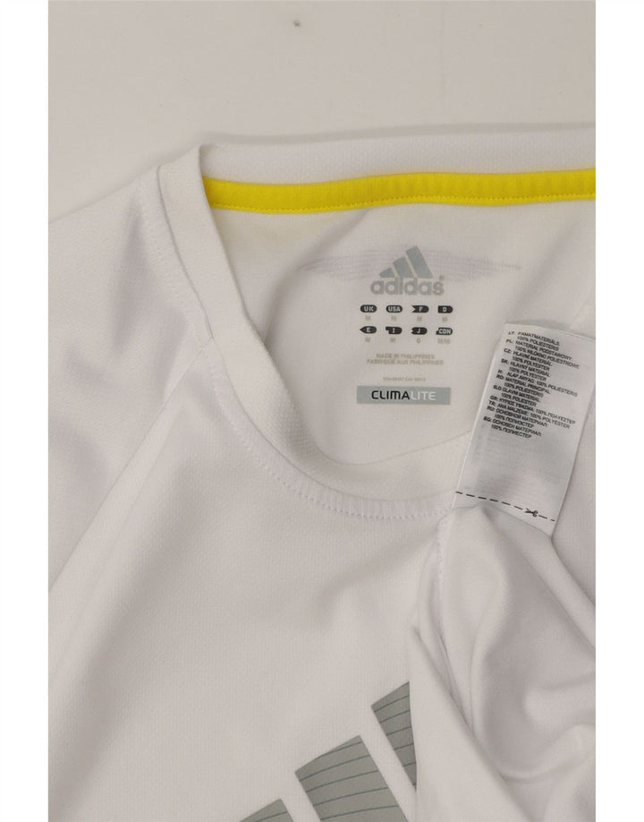 Ανδρικό γραφικό T-Shirt Adidas Climalite Top μεσαίο λευκό πολυεστέρας