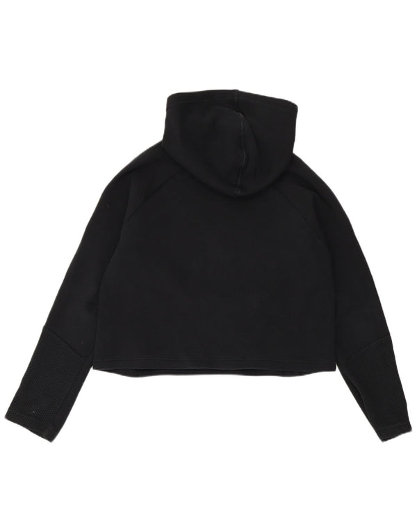 Puma Womens Crop Hoodie Jumper UK 6 XS Navy Blue Cotton