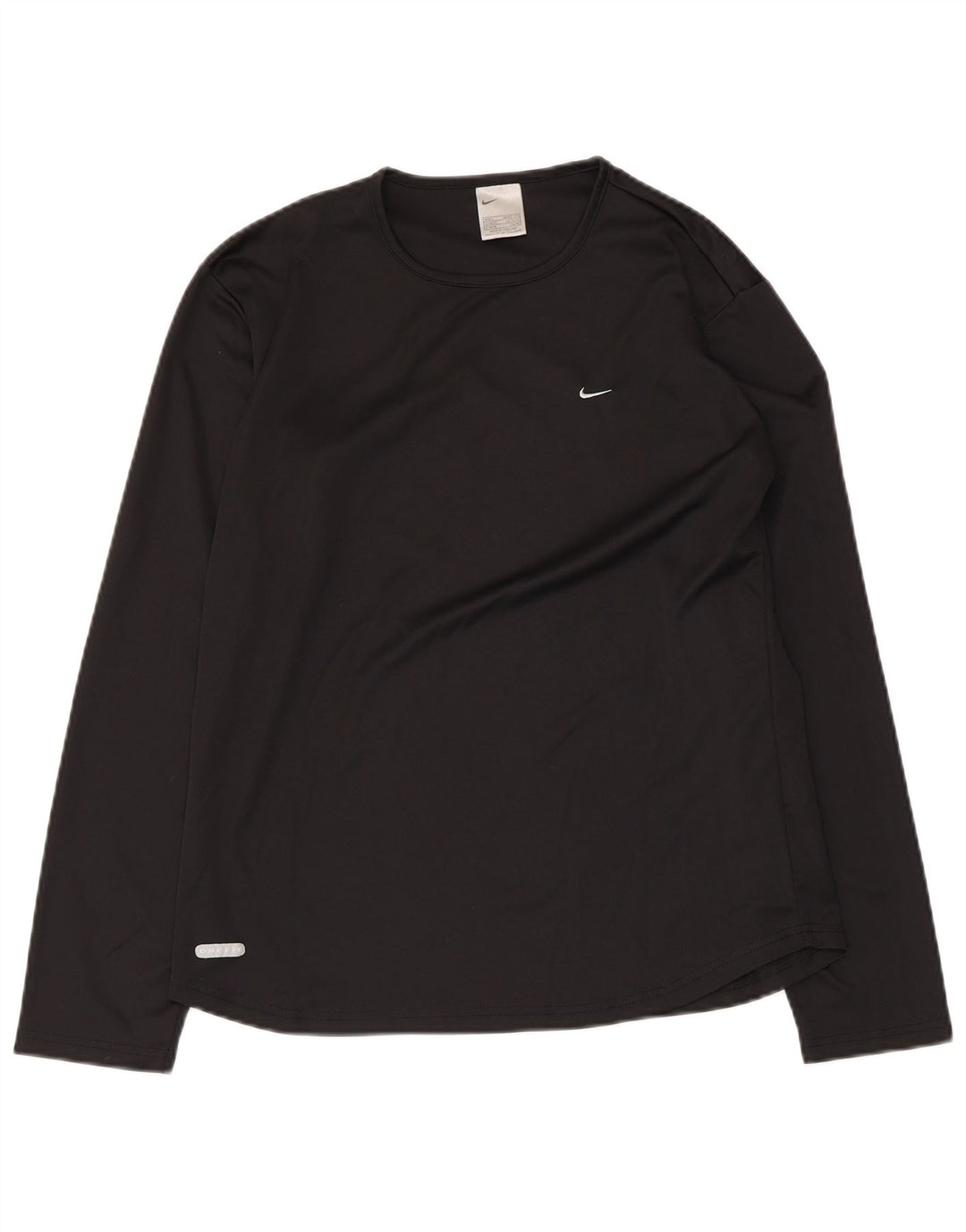 Nike Womens Dri Fit Top μακριά μανίκια UK 14/16 Large μαύρο πολυεστέρας