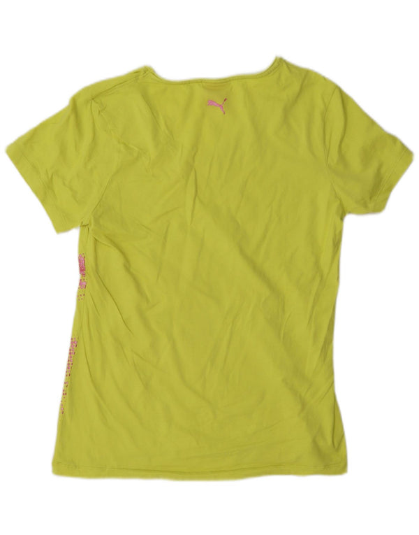 Γυναικείο γραφικό μπλουζάκι Puma Top UK 16 Large Yellow