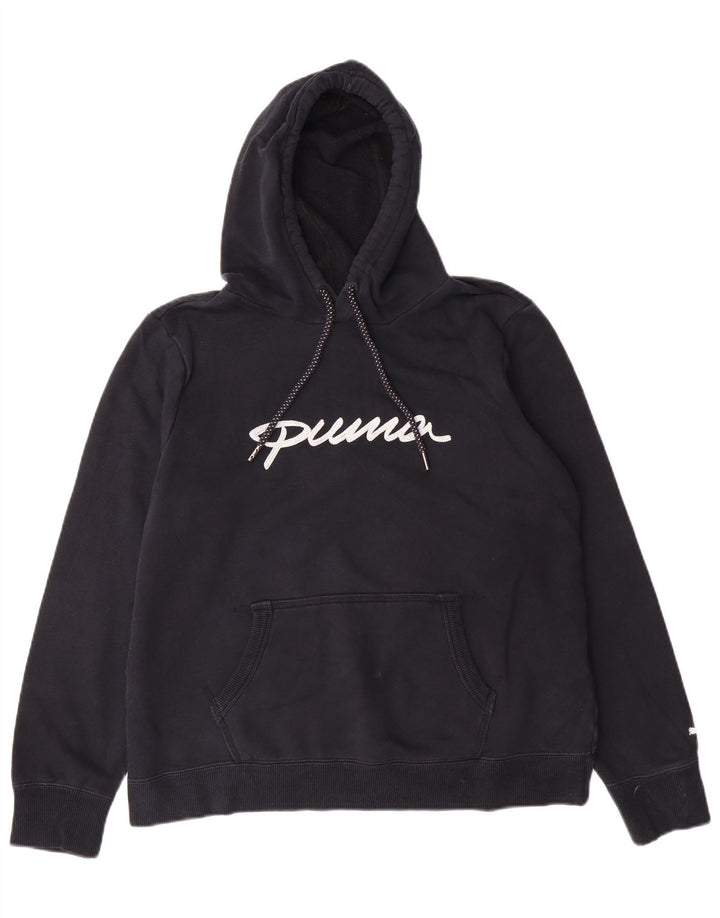 Puma Γυναικείο Γραφικό Hoodie Jumper UK 16 Large μαύρο βαμβακερό