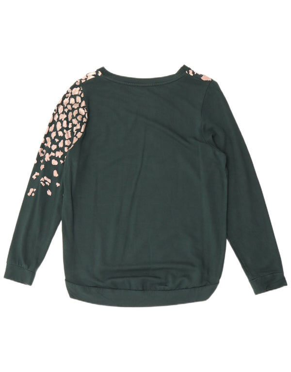 Γυναικείο φούτερ Oasis Oversized Jumper UK 10 Small Green Animal Print