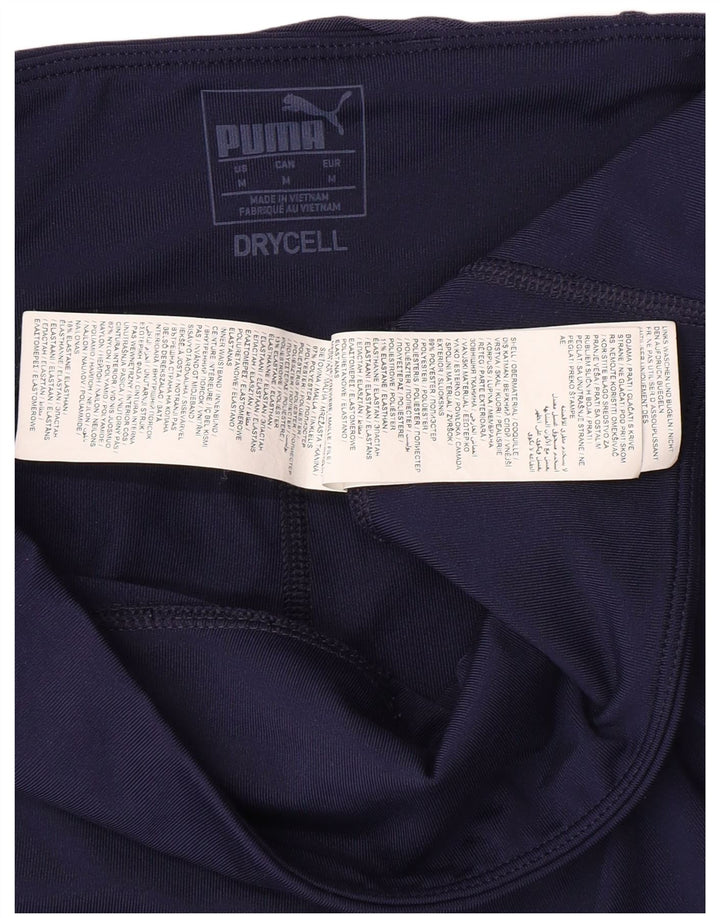 PUMA Womens Graphic Leggings UK 12 Medium  Navy Blue Polyester