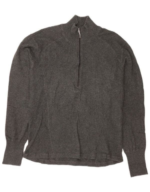 Γυναικείο πουλόβερ με φερμουάρ Eddie Bauer UK 18 XL γκρι βαμβακερό