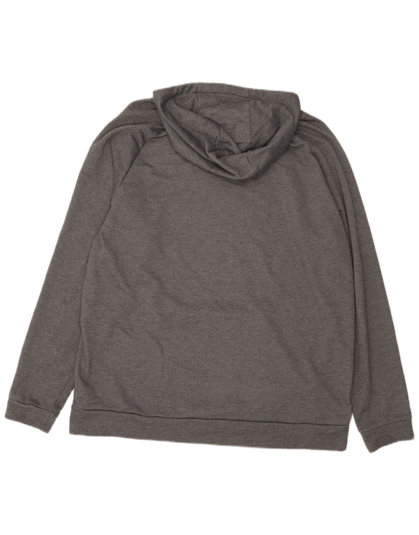 Nike Mens Dri Fit Graphic Hoodie Jumper XL Grey Polyester
