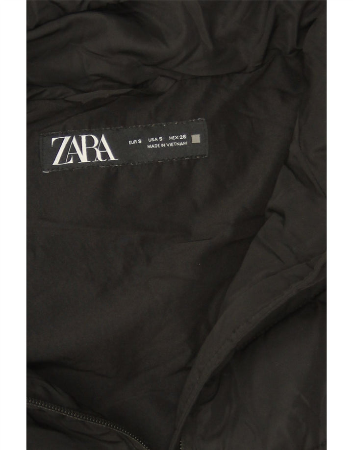 Zara Γυναικείο μπουφάν με κουκούλα UK 10 Small Black Polyester
