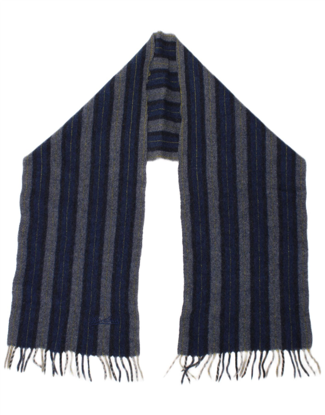 Ανδρικό ορθογώνιο κασκόλ Borsalino One Size Μπλε ριγέ New Wool Classic