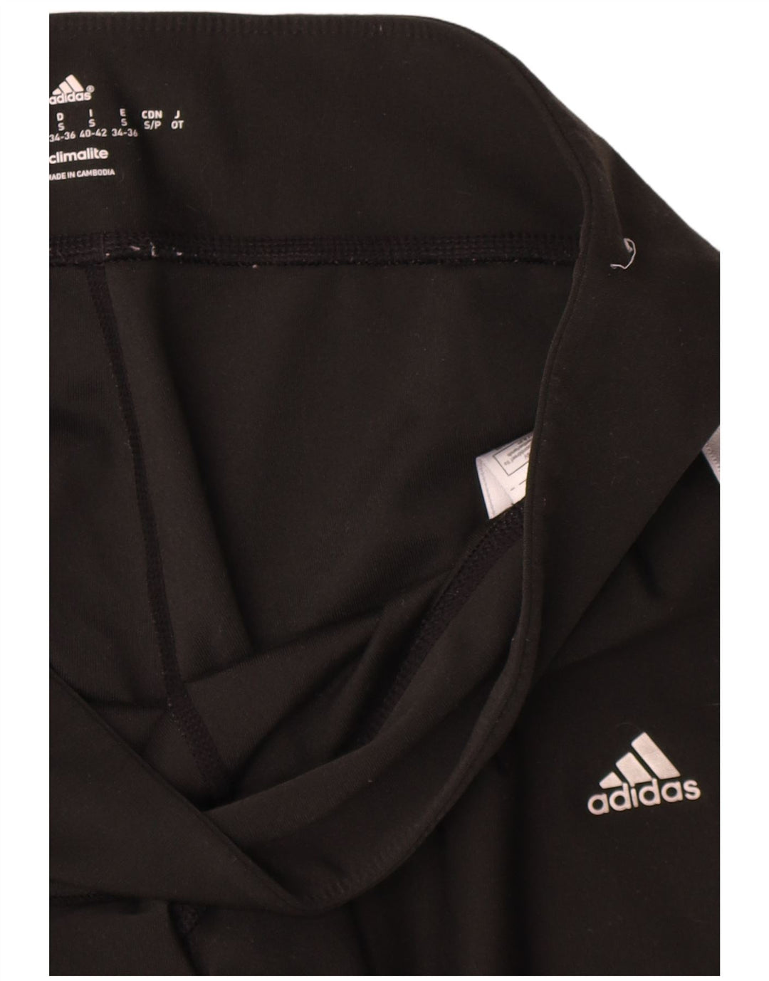 Adidas Γυναικεία Crop κολάν UK 8 Small Black Polyester
