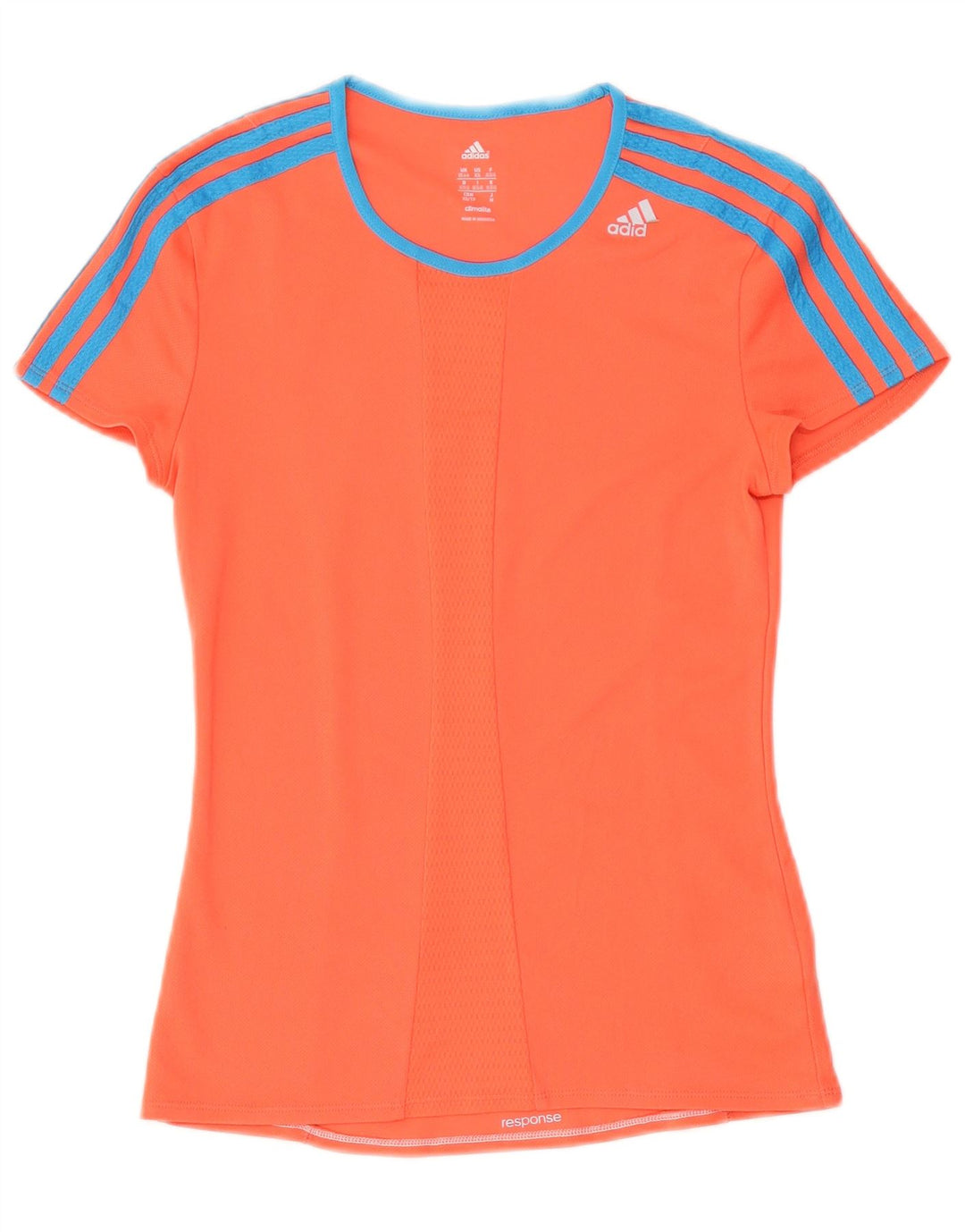 Γυναικείο T-Shirt Climalite ADIDAS Top UK 4/6 XS πορτοκαλί πολυεστέρας