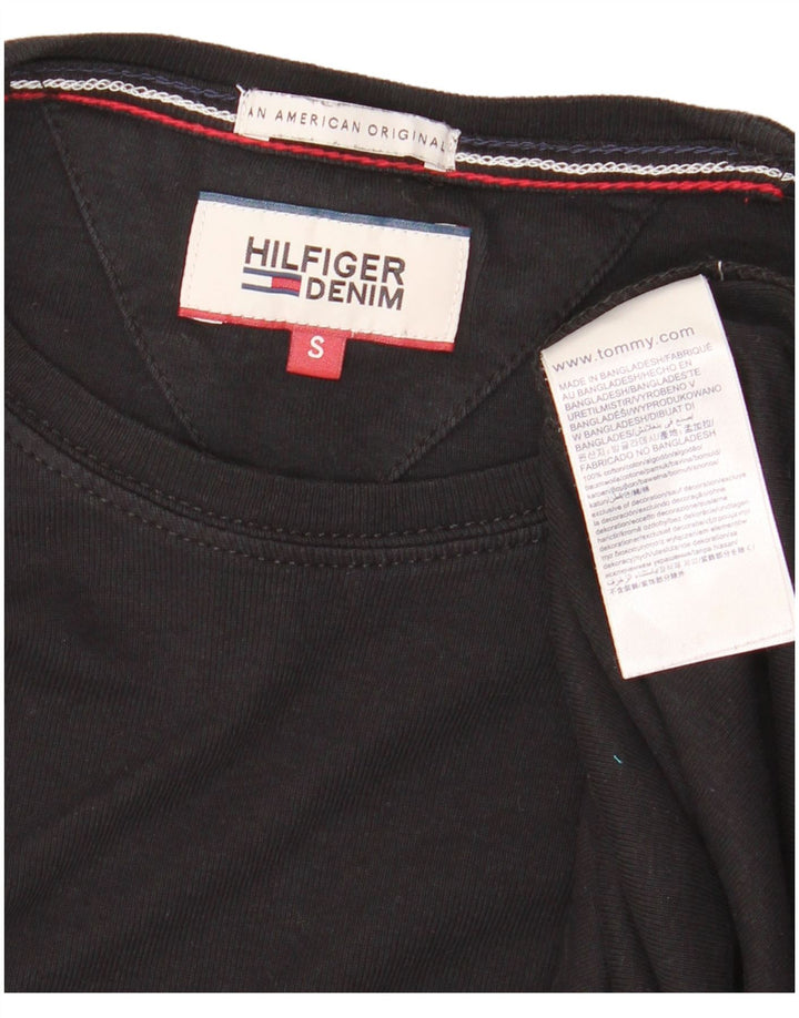 TOMMY HILFIGER Ανδρικό τοπ μακρυμάνικο μικρό μαύρο βαμβακερό