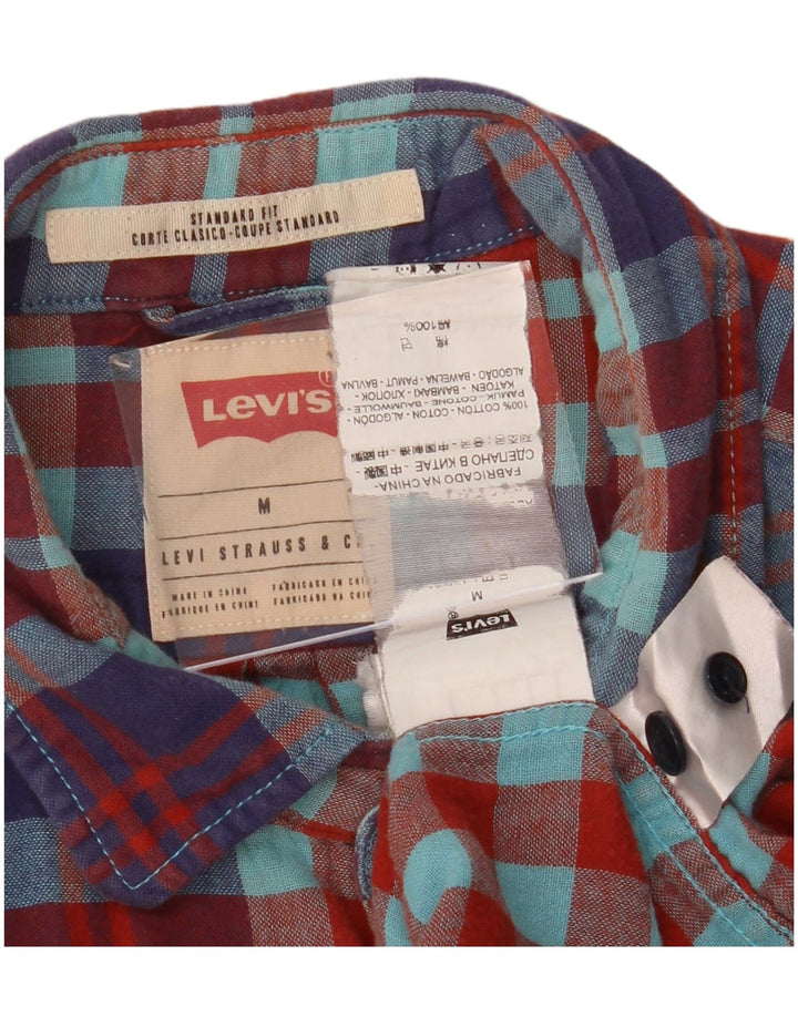 LEVI'S Mens Standard Fit Flannel Shirt Medium Multicoloured Check Cotton