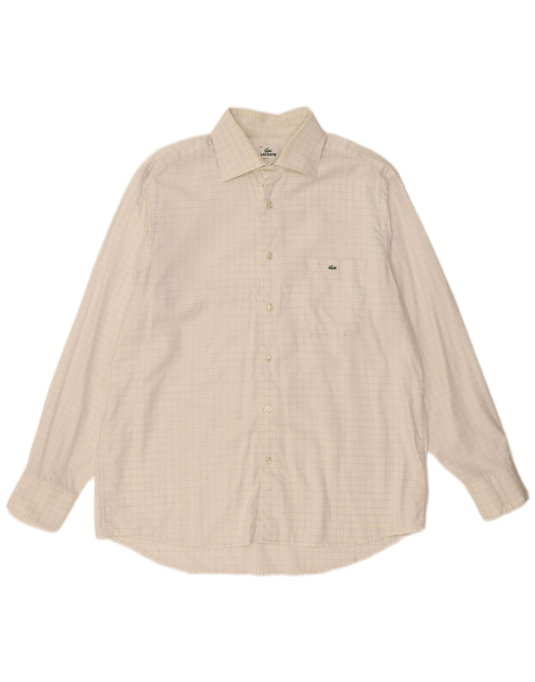 Ανδρικό πουκάμισο Lacoste νούμερο 44 XL White Check Cotton