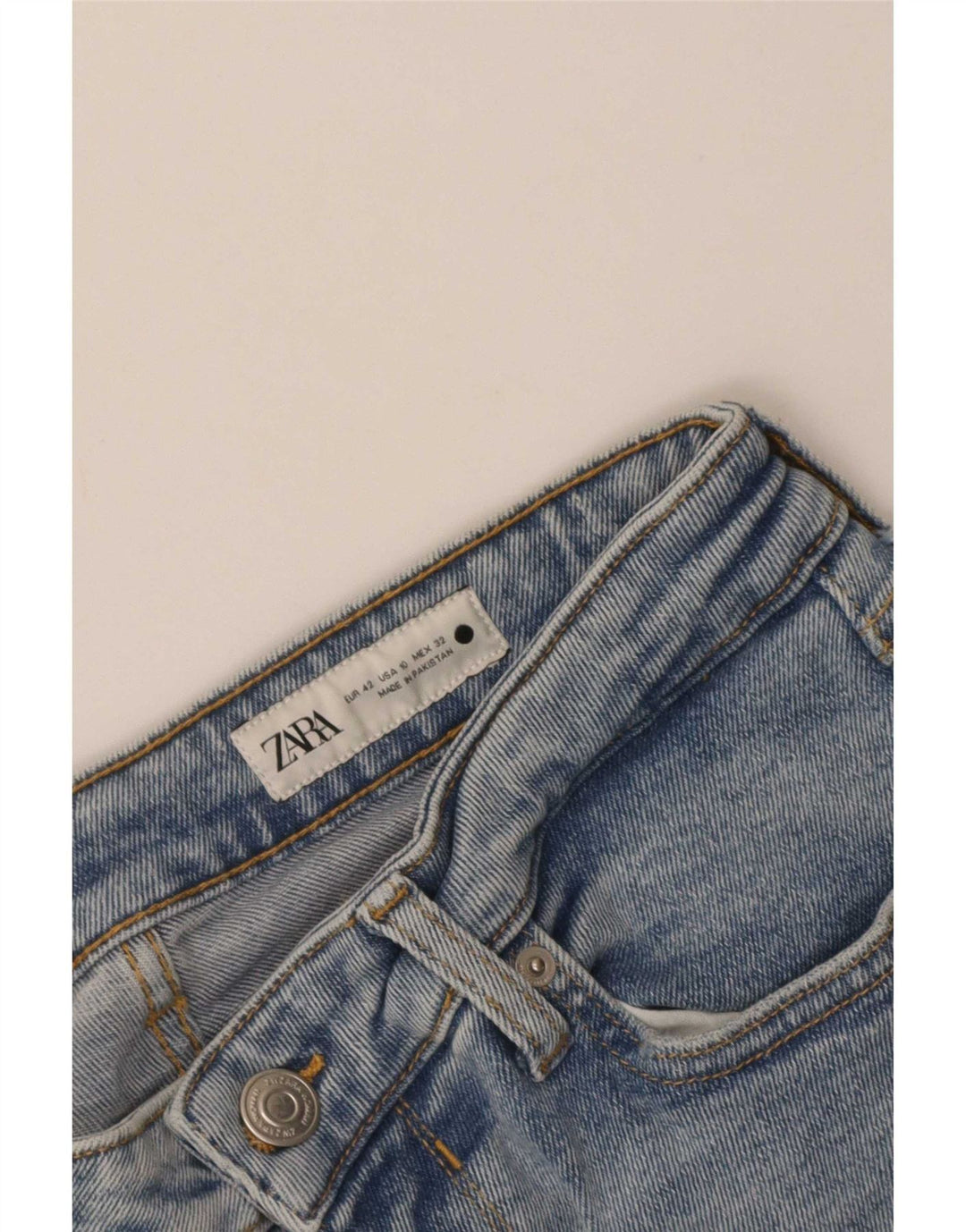Zara Γυναικείο Cropped Jeans EU 42 Large W32 L24 Blue