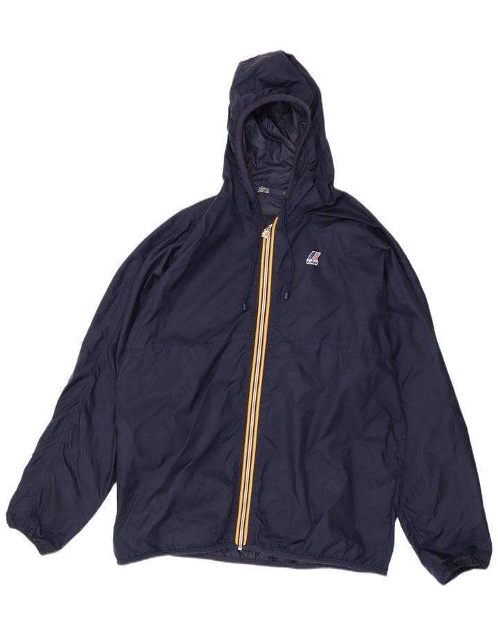 K-Way Ανδρικό μπουφάν βροχής με κουκούλα UK 42 XL Navy Blue Polyamide