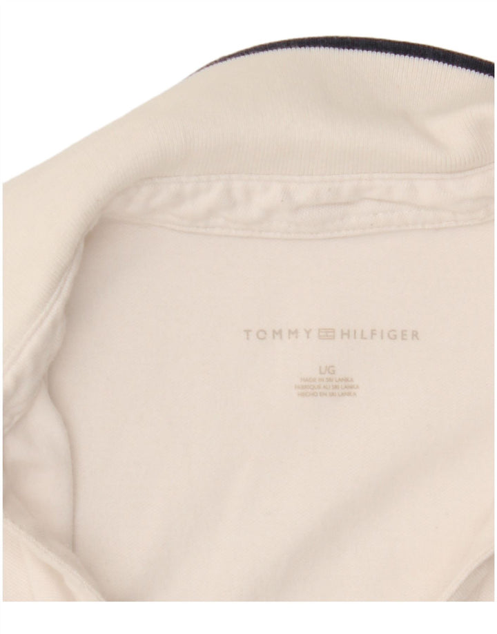 Γυναικείο μπλουζάκι πόλο TOMMY HILFIGER UK 14 Large White Colourblock
