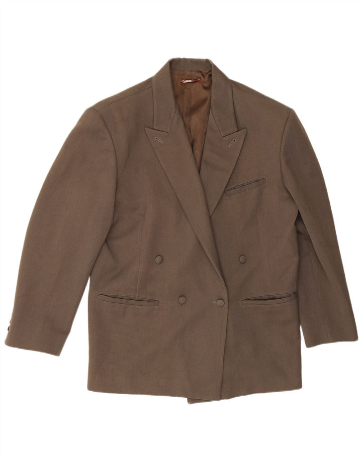 Vintage Ανδρικό Διπλό Μπουφάν Blazer IT 52 XL Καφέ Πολυεστέρας