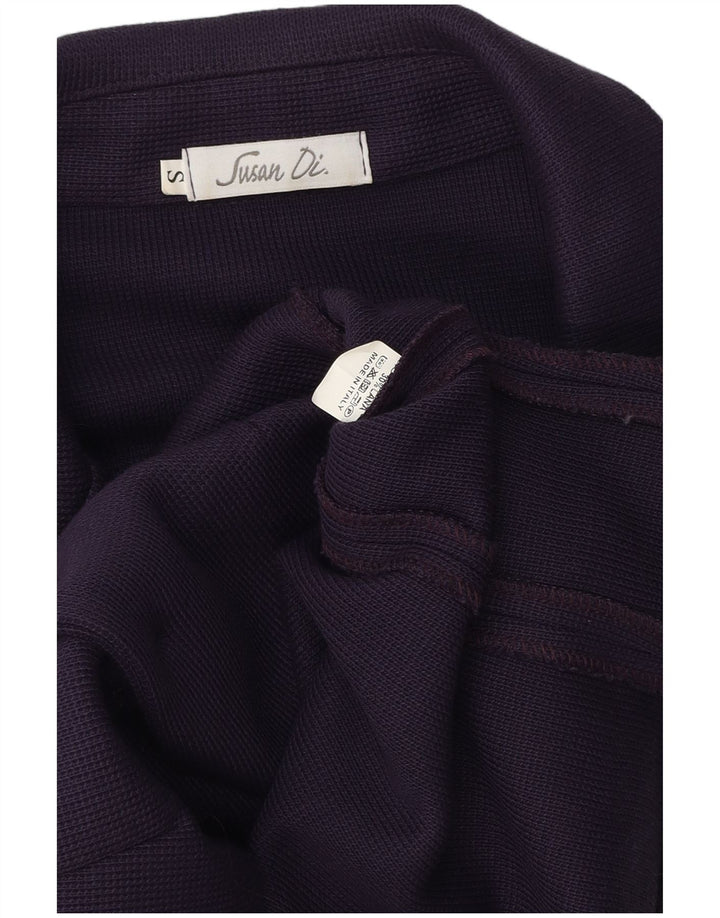 Vintage γυναικείο πλεκτό μπουφάν σακάκι UK 10 Small Purple Polyester