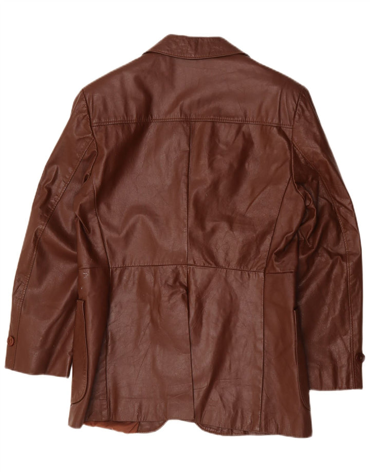 Jean Pierre Ανδρικό δερμάτινο σακάκι 2 κουμπιών UK 38 Medium Brown