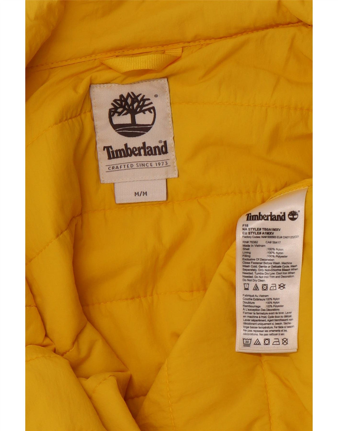TIMBERLAND Ανδρικό μπουφάν με επένδυση UK 38 Medium Yellow Nylon