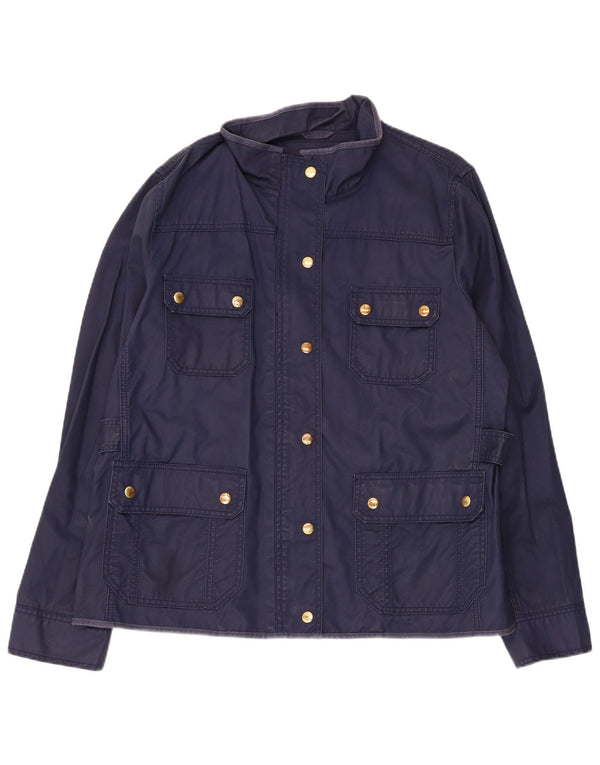 J. Crew Womens Utility Jacket UK 18 XL Navy Blue Cotton