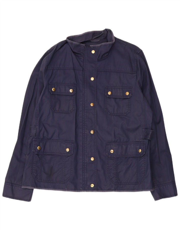J. Crew Womens Utility Jacket UK 18 XL Navy Blue Cotton