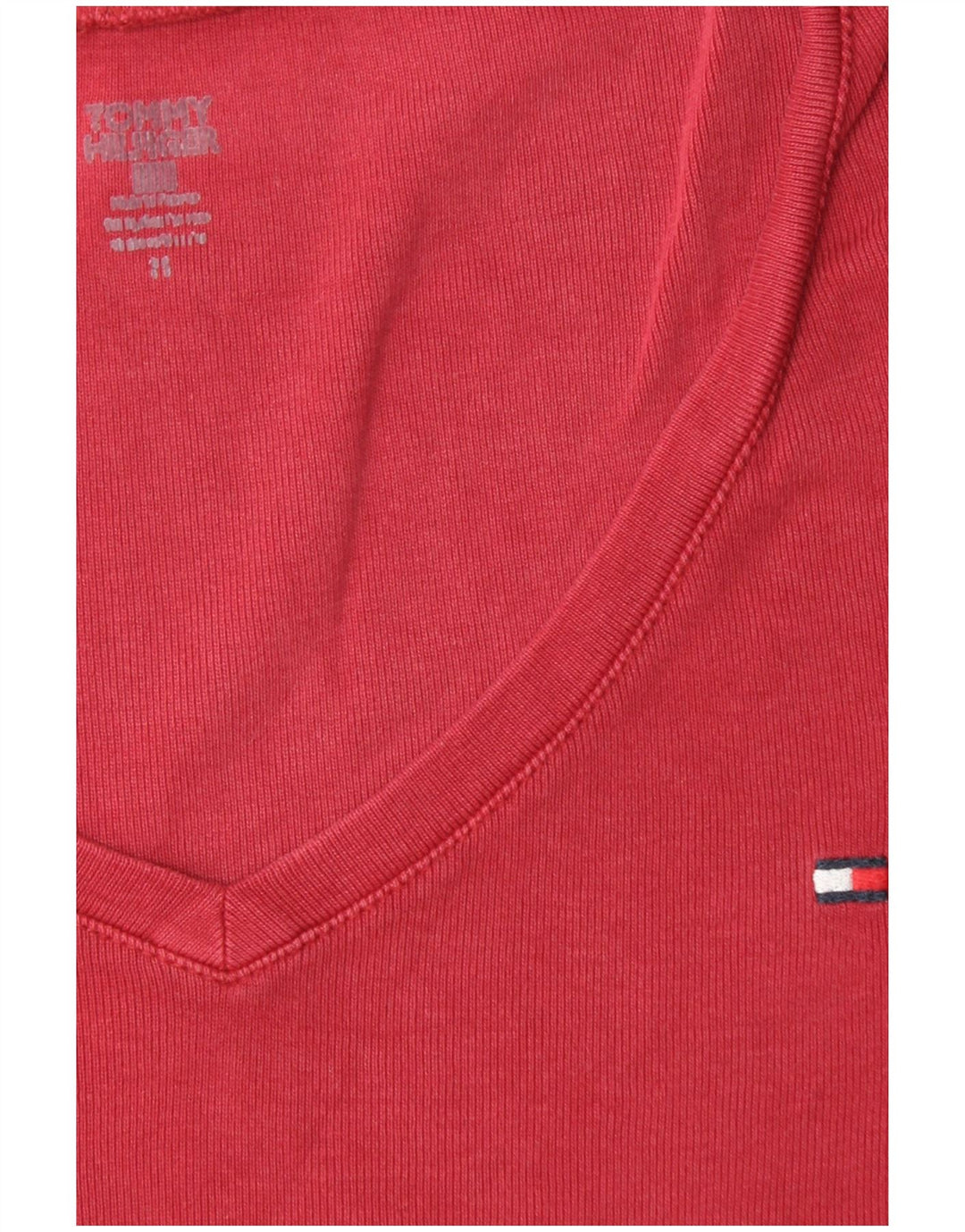 TOMMY HILFIGER Γυναικείο τοπ μακρυμάνικο UK 10 Small Red