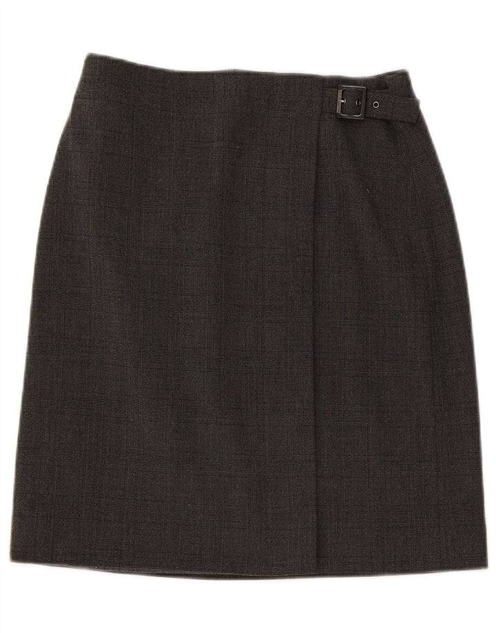 Armani Γυναικεία Wrap Φούστα US 6 Medium W28 Grey Check Polyester