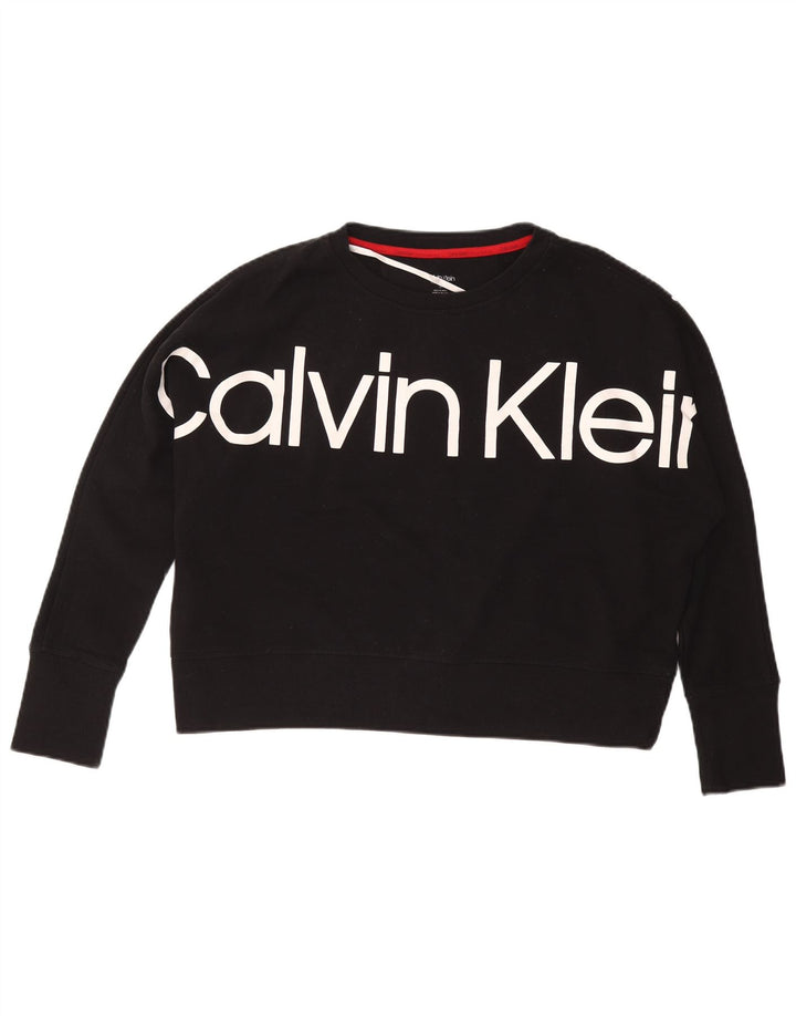 Γυναικείο γραφικό φούτερ CALVIN KLEIN Jumper UK 14 Medium Black