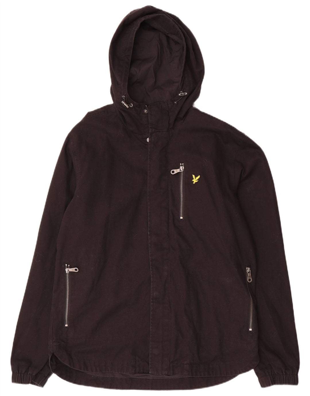 Lyle & Scott Ανδρικό Bomber Jacket με κουκούλα UK 38 Medium Black Cotton
