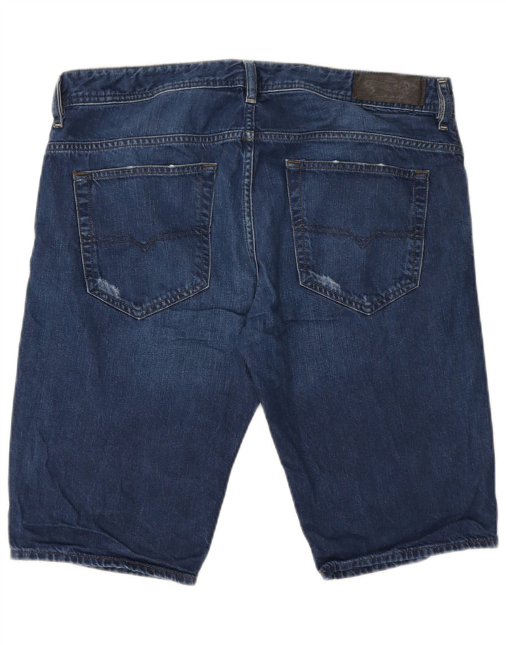 Γυναικείο Diesel Distressed τζιν σορτς W34 μεγάλο μπλε βαμβακερό