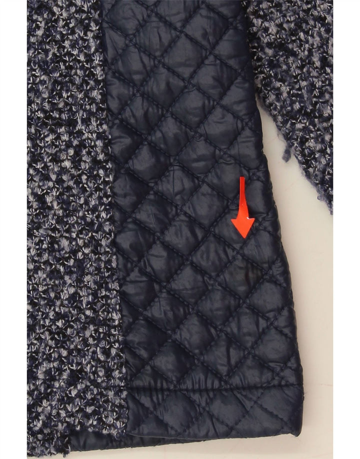 PACO Womens Quilted Jacket UK 10 Small Navy Blue Colourblock Polyester Vintage Paco and Second-Hand Paco from Messina Hembry 