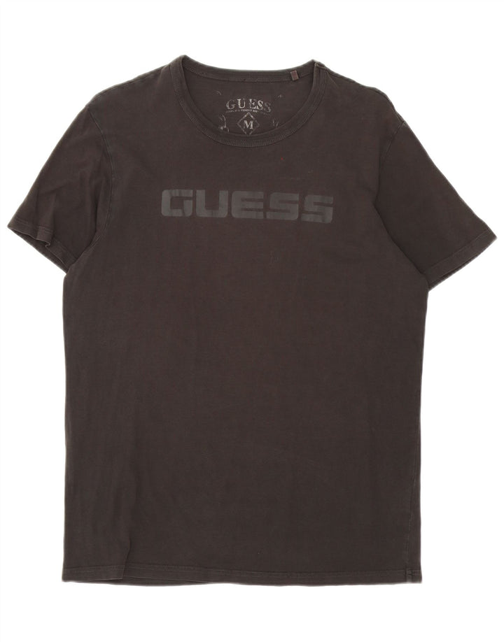 Ανδρικό γραφικό μπλουζάκι Guess Top Μεσαίο μαύρο βαμβακερό