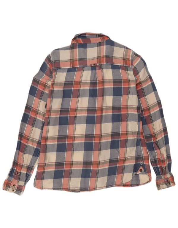 Fat Face Γυναικείο Classic Fit Flannel πουκάμισο UK 12 Medium Navy Blue Check