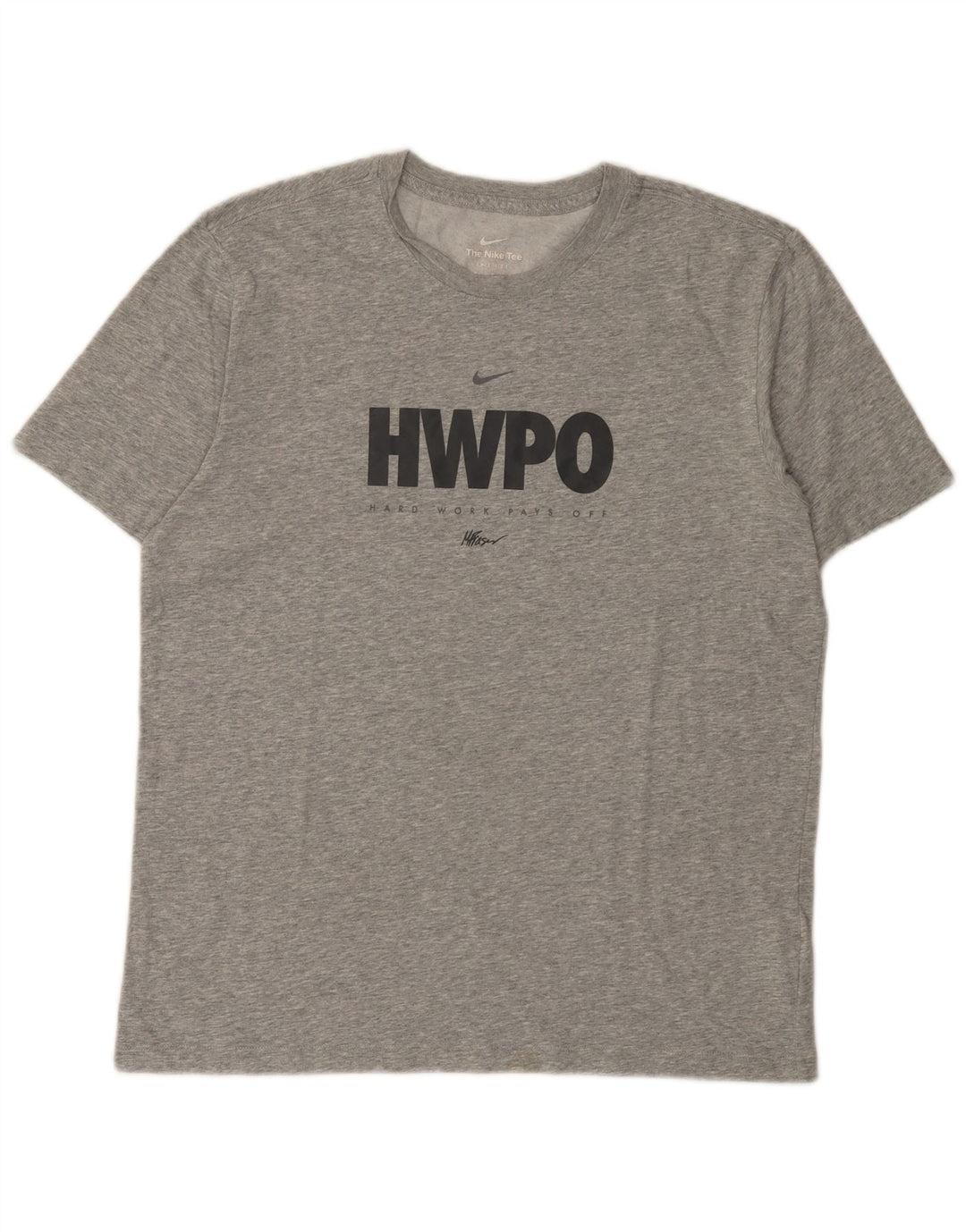 Ανδρικό γραφικό μπλουζάκι Nike Dri Fit, μεσαίο βαμβακερό γκρι