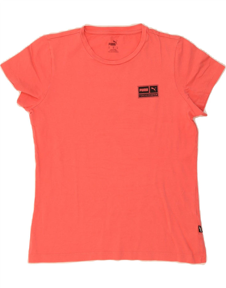PUMA Womens T-Shirt Top UK 12 Medium Orange Cotton Vintage Puma and Second-Hand Puma from Messina Hembry 