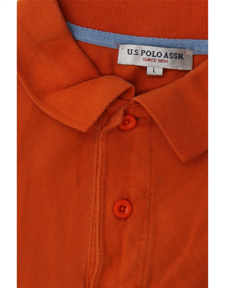 U.S. POLO ASSN. Mens Polo Shirt Large Orange Vintage U.S. Polo Assn. and Second-Hand U.S. Polo Assn. from Messina Hembry 