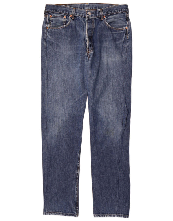 Levi's Mens 501 Straight Jeans W34 L32 Blue Cotton