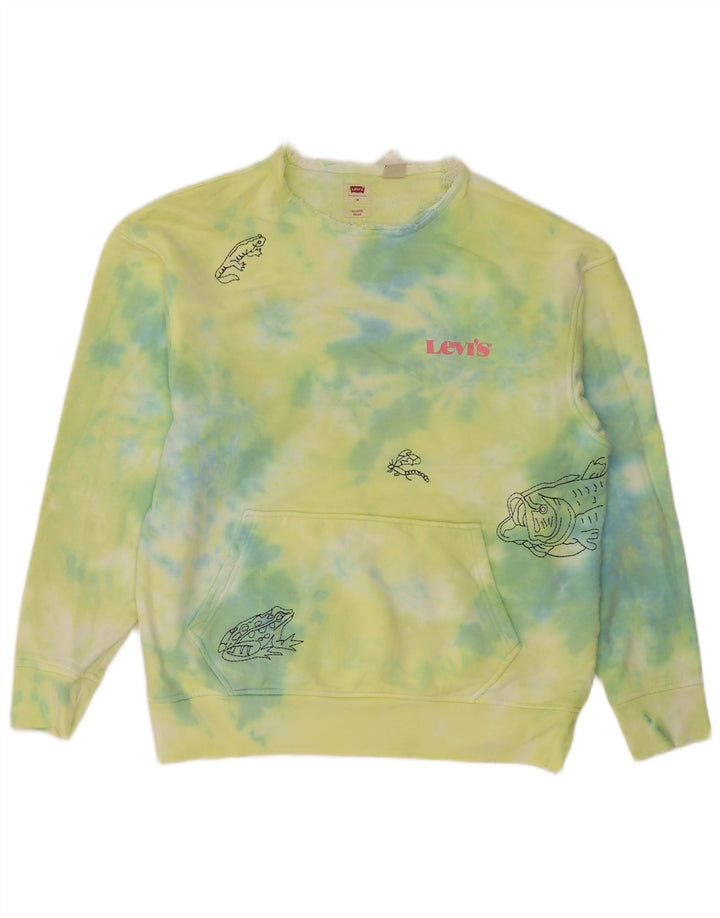 Levi's Ανδρική Χαλαρή Γραφική Φούτερ Jumper Μεσαία Πράσινη Βαφή Βαμβακερή Γραβάτα