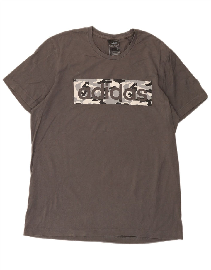 Ανδρικό γραφικό T-Shirt Adidas Top Μεσαίο γκρι βαμβακερό