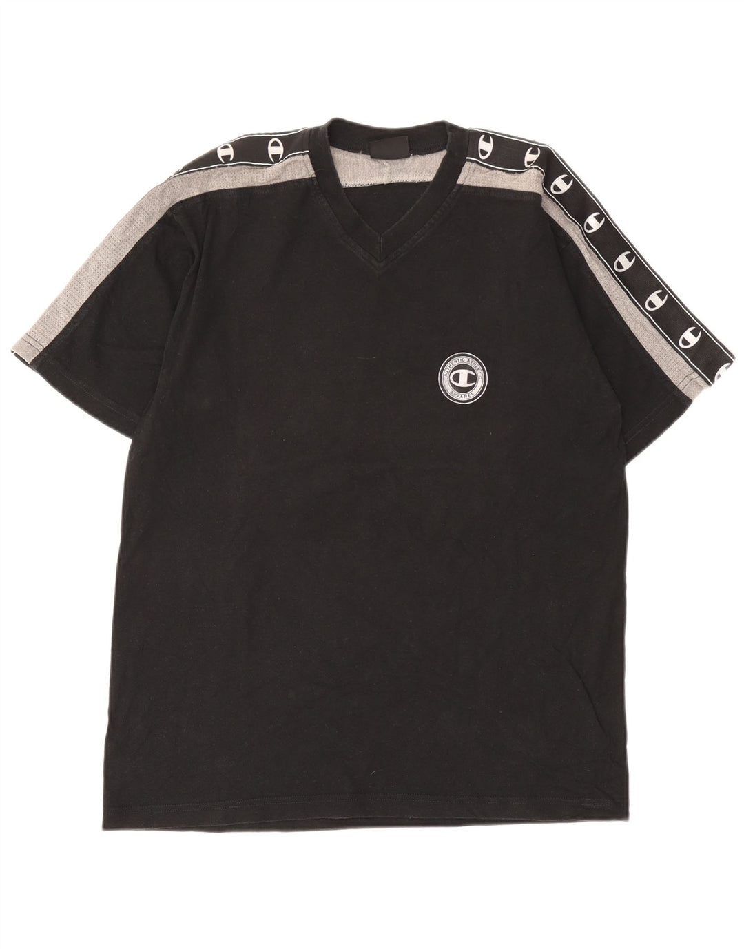 Ανδρικό γραφικό T-Shirt Champion Top Large Black Colourblock
