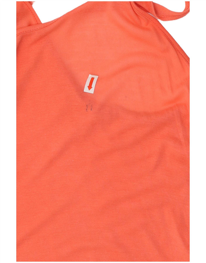 BENETTON Womens See Through Vest Top UK 10 Small Orange Modal