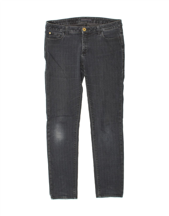 TRUSSARDI Womens Slim Jeans W32 L31 Blue Herringbone Vintage Trussardi and Second-Hand Trussardi from Messina Hembry 