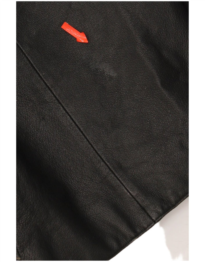 Angelo Litrico Ανδρικό Δερμάτινο Παλτό UK 38 Medium Black Leather