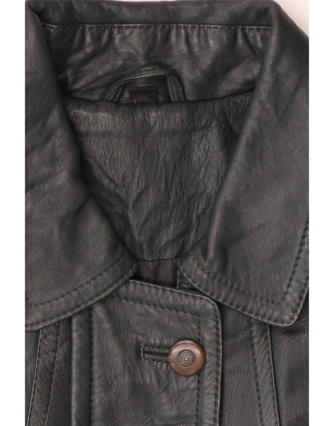 Vintage Γυναικείο Δερμάτινο Παλτό EU 38 Medium Grey