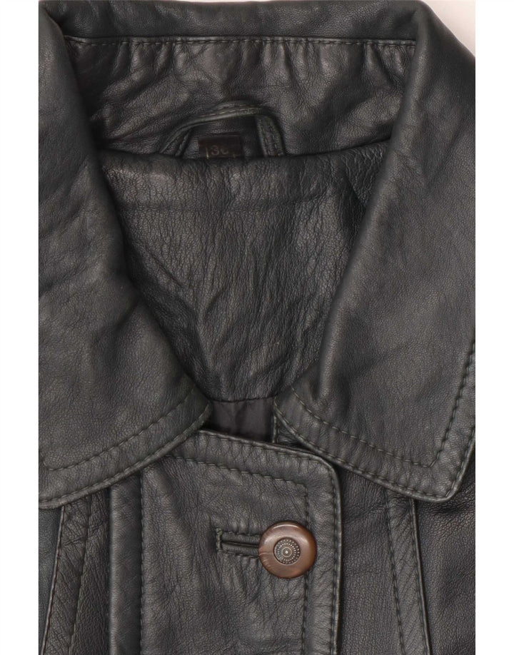 Vintage Γυναικείο Δερμάτινο Παλτό EU 38 Medium Grey