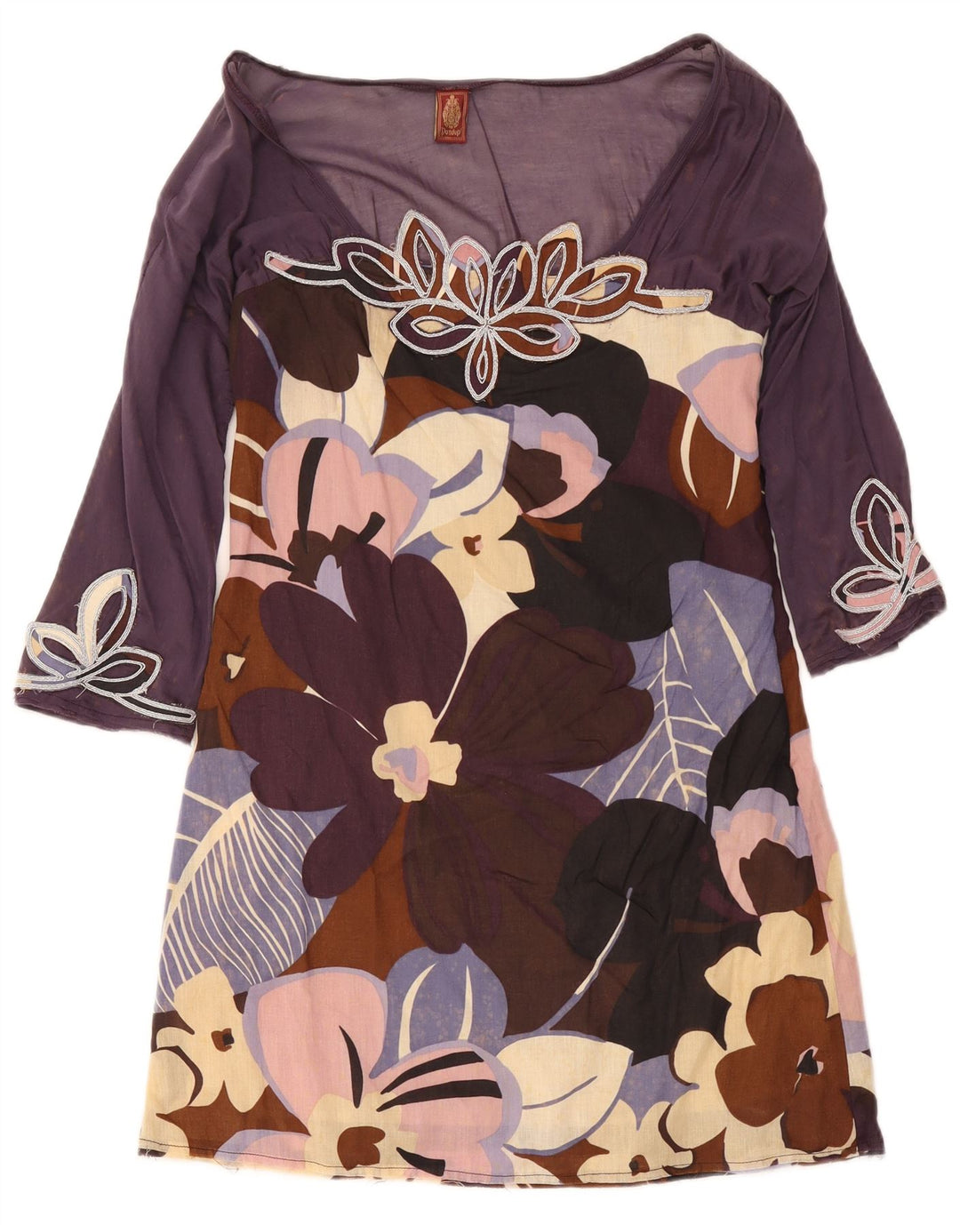 Γυναικείο φόρεμα Dondup 3/4 Sleeve Shift IT 44 Μεσαίο πολύχρωμο φλοράλ