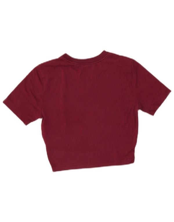 Γυναικείο T-shirt Nike Crop Slim Fit Top UK 6 XS μπορντό πολυεστέρας