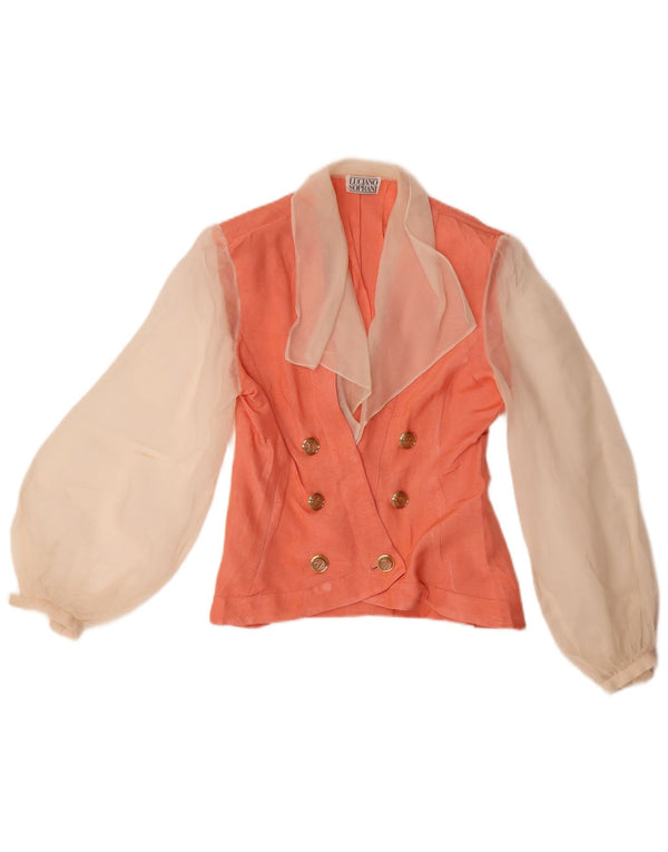 Luciano Soprani γυναικείο πουκάμισο μπλούζα UK 10 Small Pink Colourblock