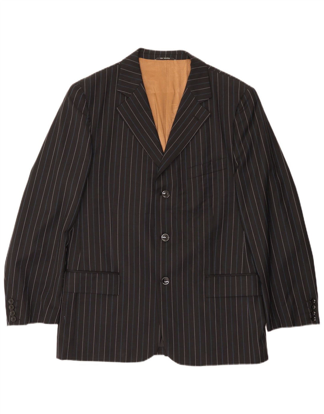 Peter & Sons Ανδρικό σακάκι σακάκι με 3 κουμπιά IT 54 2XL Μαύρο ριγέ μαλλί