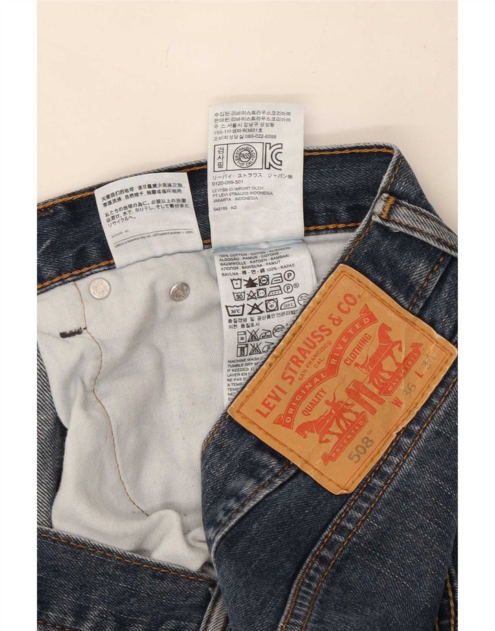 Levi's Mens 508 Straight Jeans W36 L29 Navy Blue Cotton